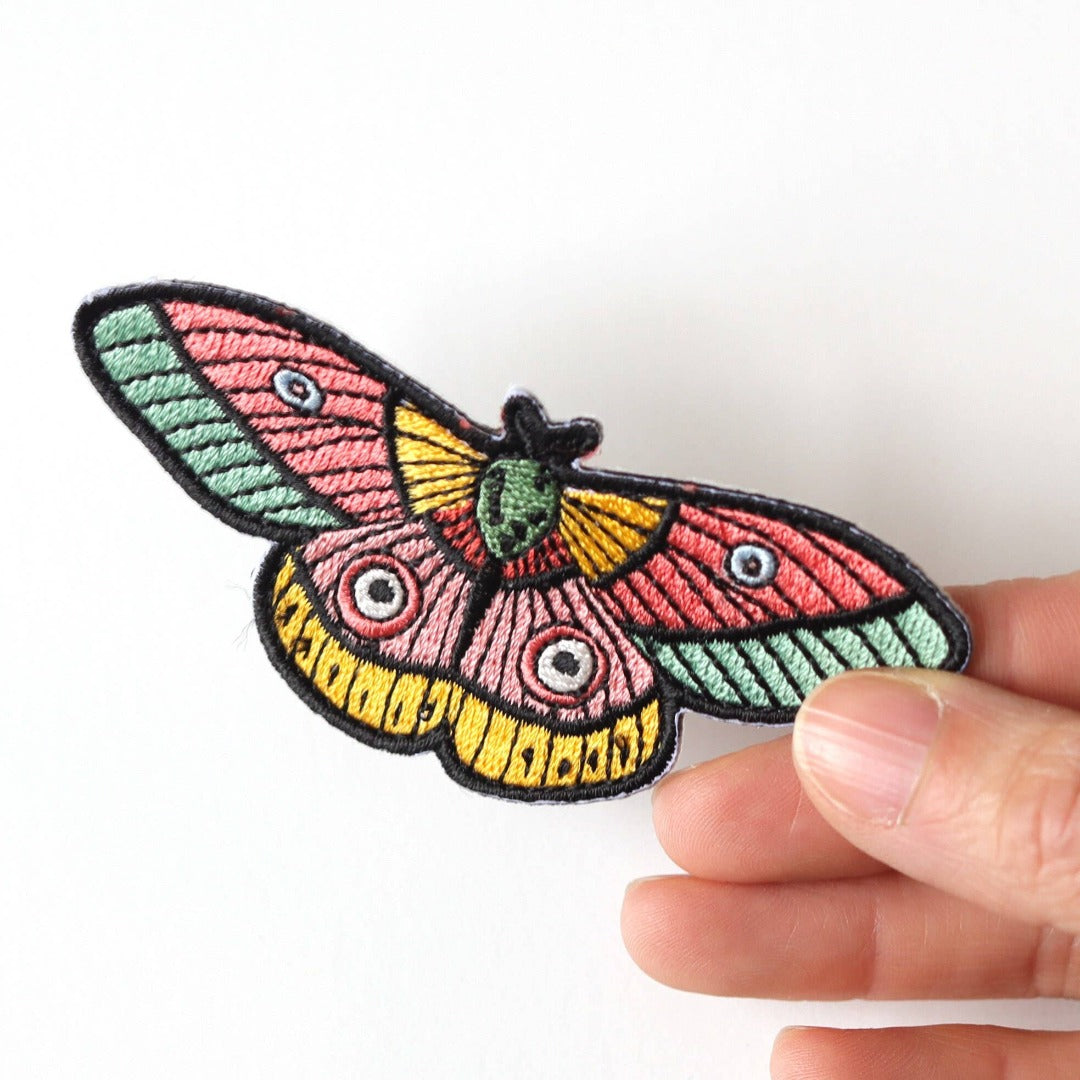 Vibrant Moth Embroidered Patch