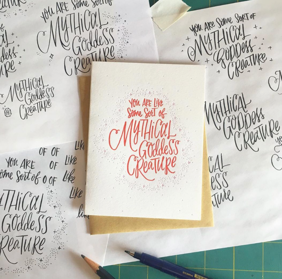 Mythical Goddess Creature Greeting Card