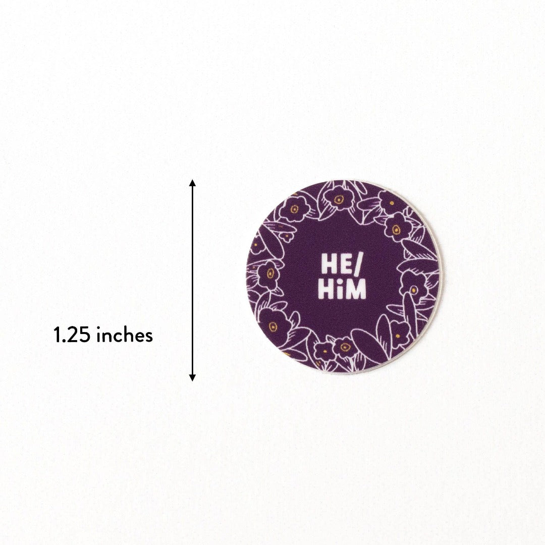 He/Him Pronouns Vinyl Sticker