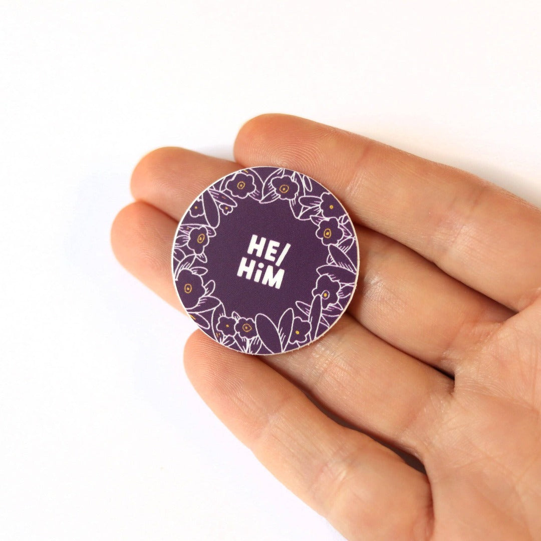He/Him Pronouns Vinyl Sticker