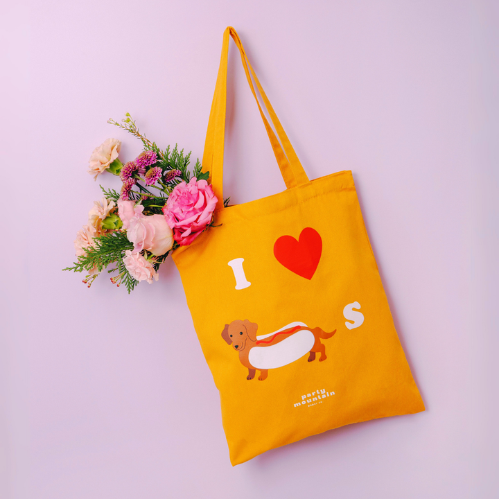 I Heart Weiner Dogs Organic Cotton Tote