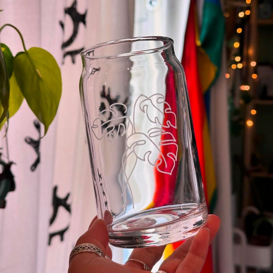 Monstera Can Glass