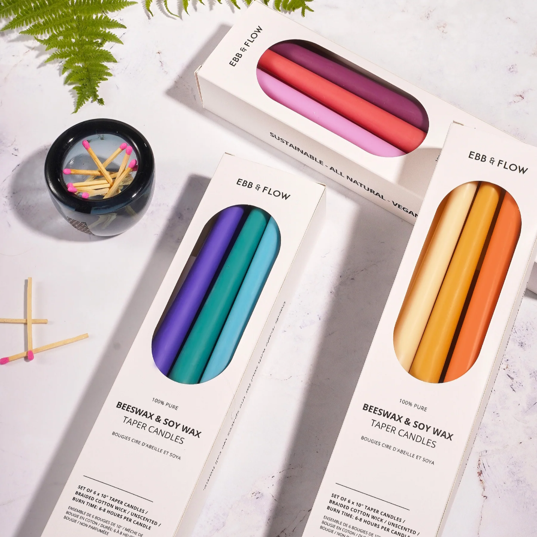 Warm Beeswax & Soy Taper Candle Box Set