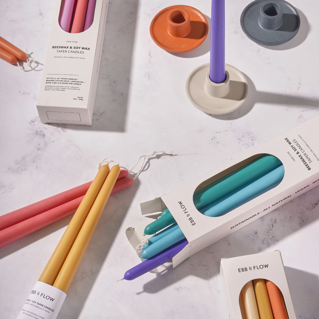 Warm Beeswax & Soy Taper Candle Box Set