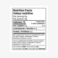 Nutrition facts label with black text on a white background