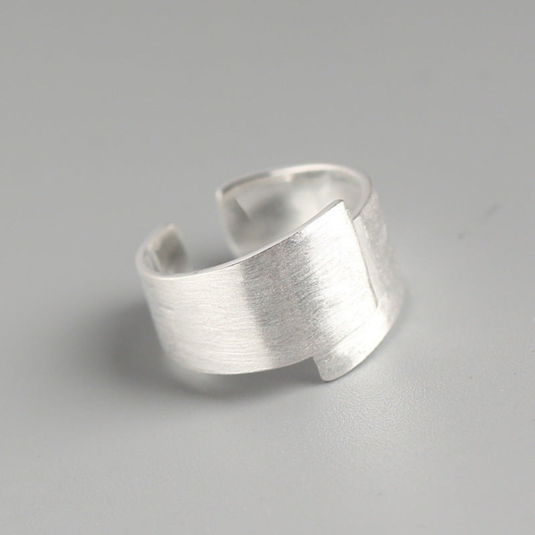 Brushed Silver Wrap Ring