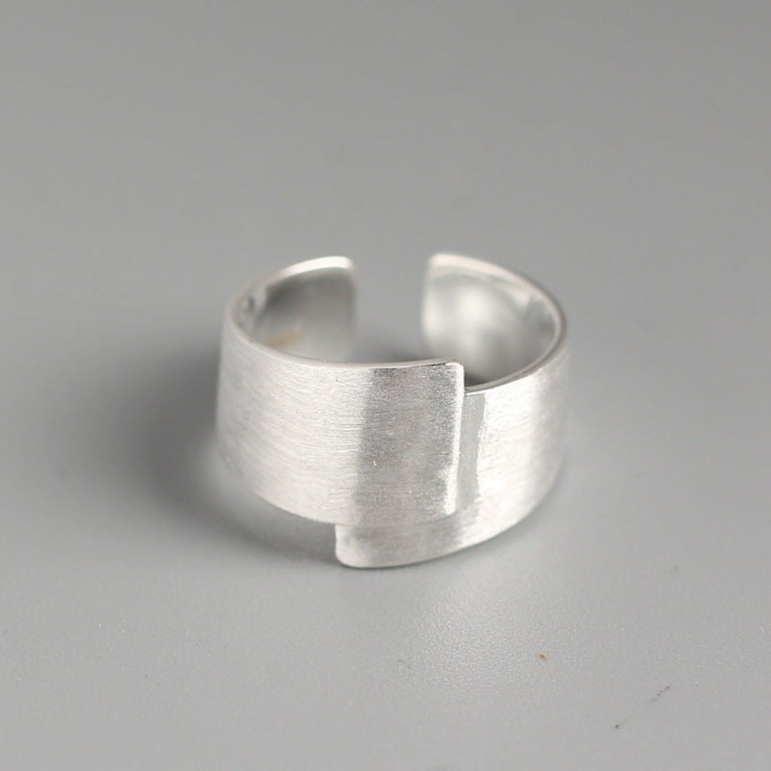 Brushed Silver Wrap Ring