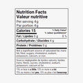 Nutrition facts label for a serving size of 4 grams on a white background