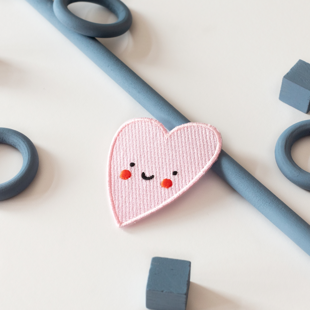 Cute Heart Embroidered Patch