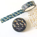 Washi tape with floral design on a white background