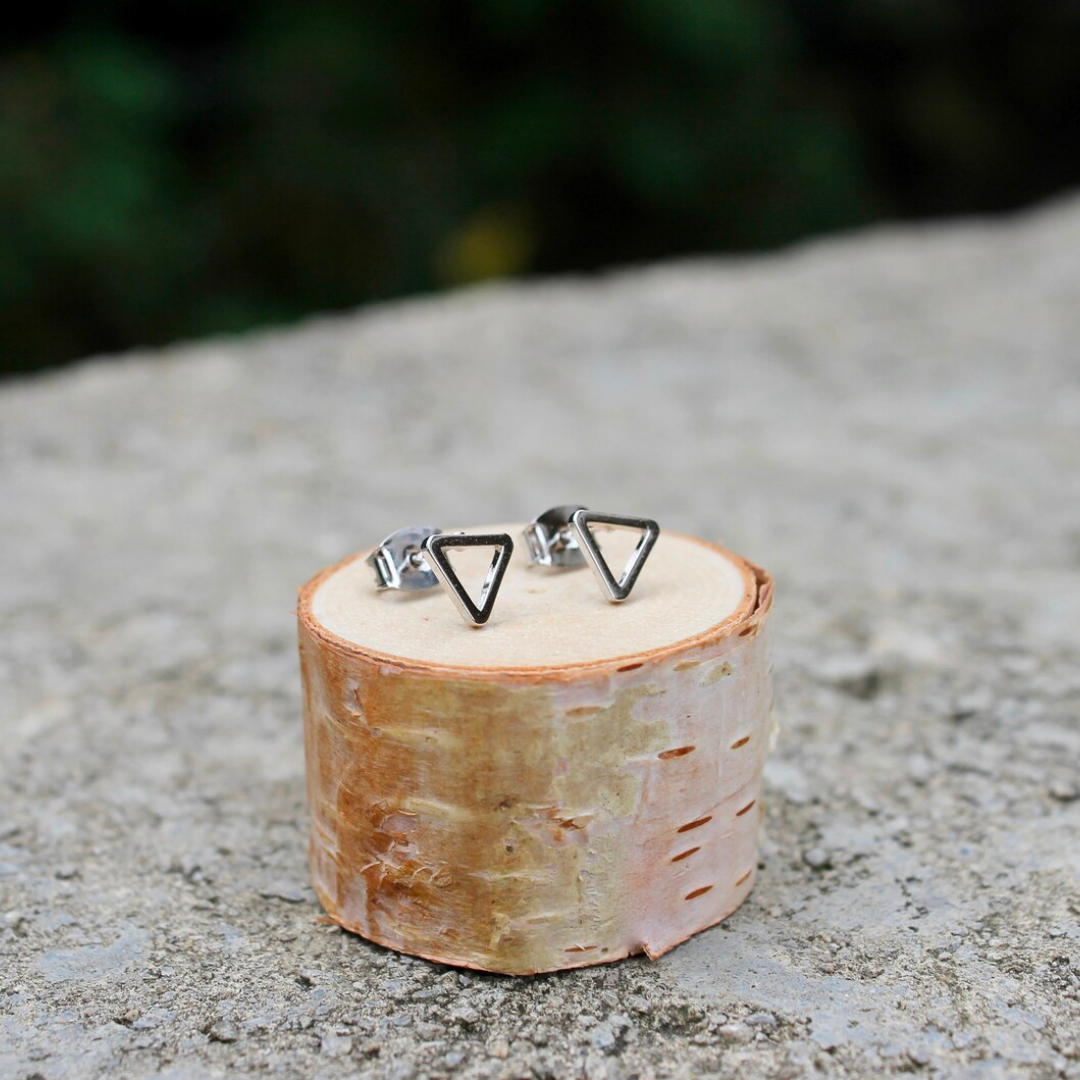 Open Triangle Studs / Silver