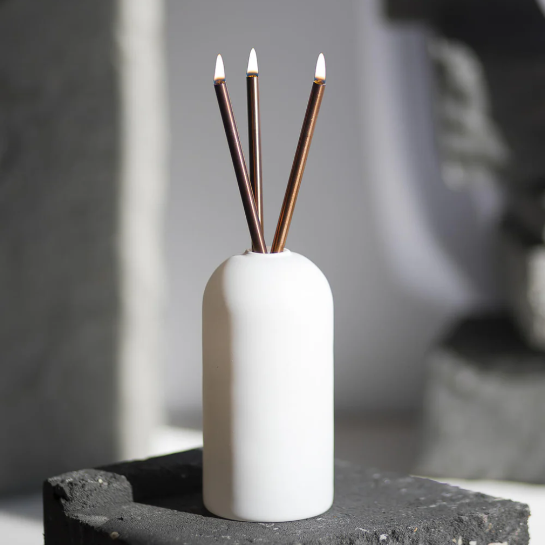 White Wylie Everlasting Candle Vase