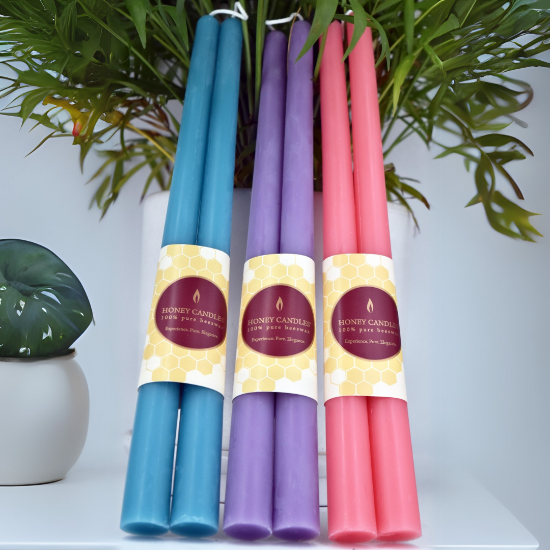 Spring Crocus Beeswax 12" Tapers (2-pack)