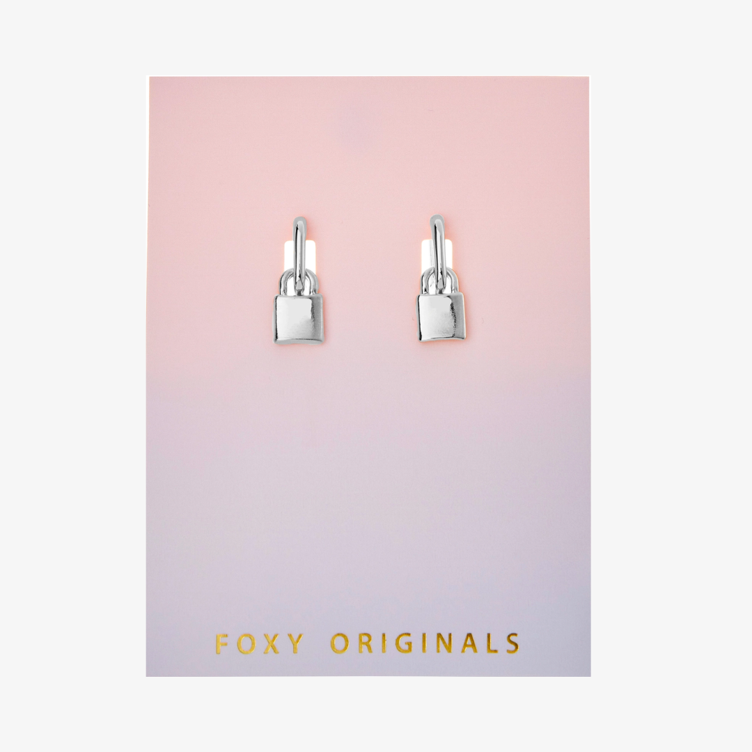 Silver Lock Earrings