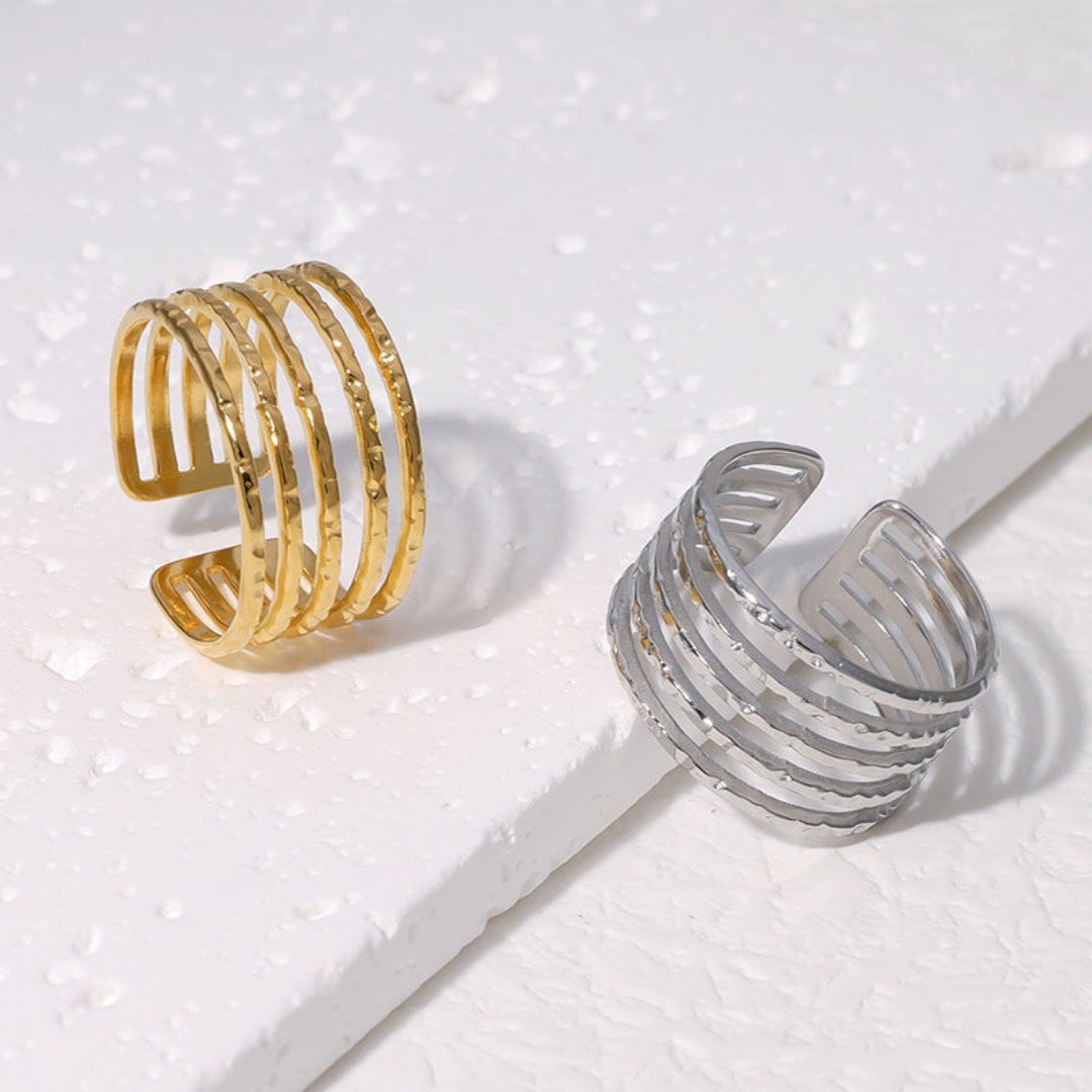 Hammered Stripes Ring