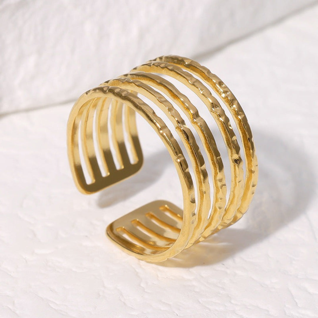 Hammered Stripes Ring