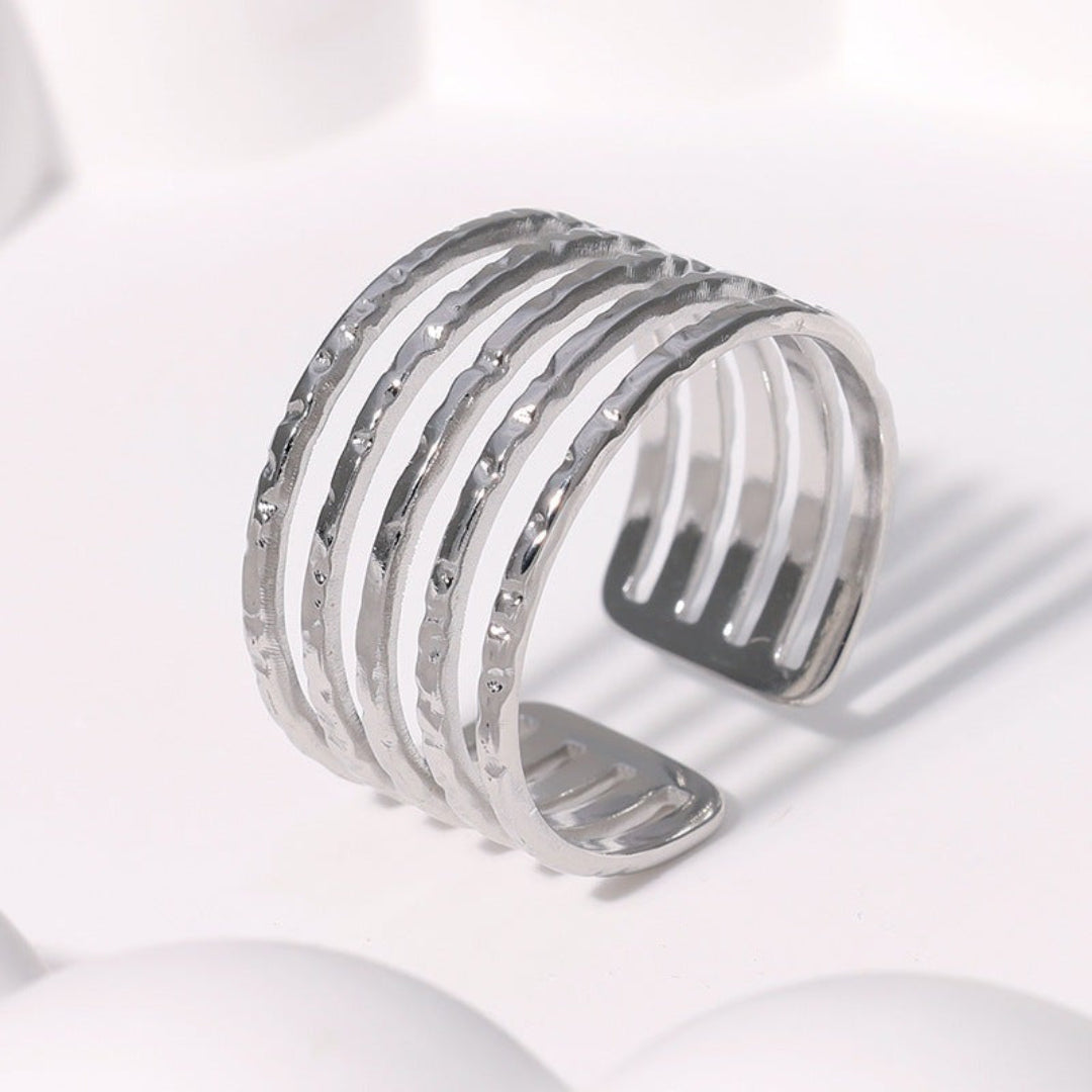 Hammered Stripes Ring