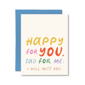 Greeting card with colorful text message on a white background