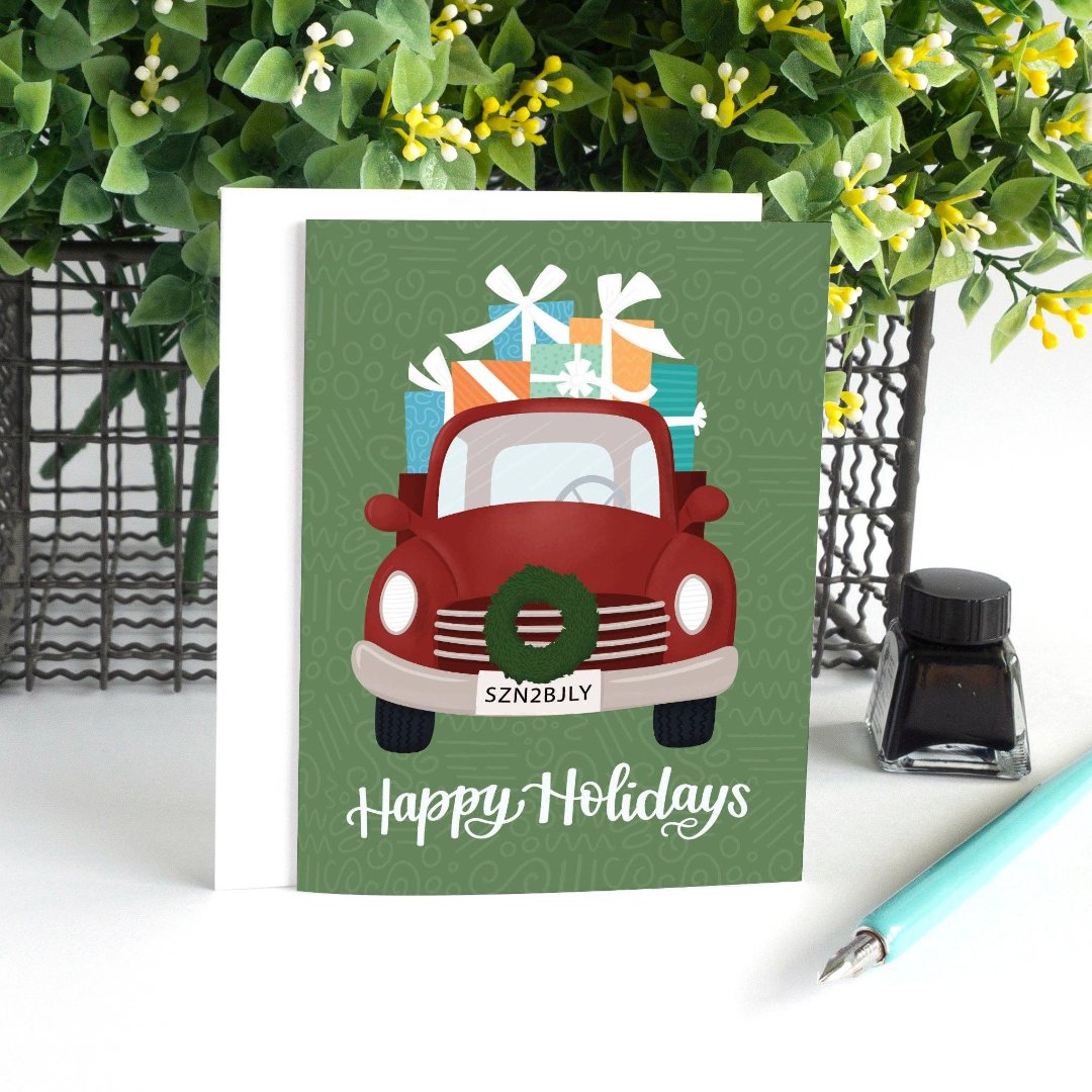 Happy Holidays Truck Holiday Card