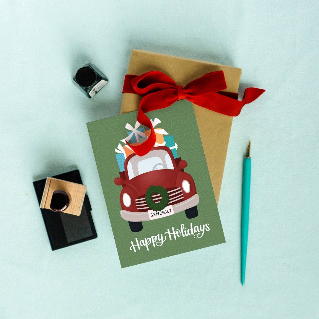 Happy Holidays Truck Holiday Card