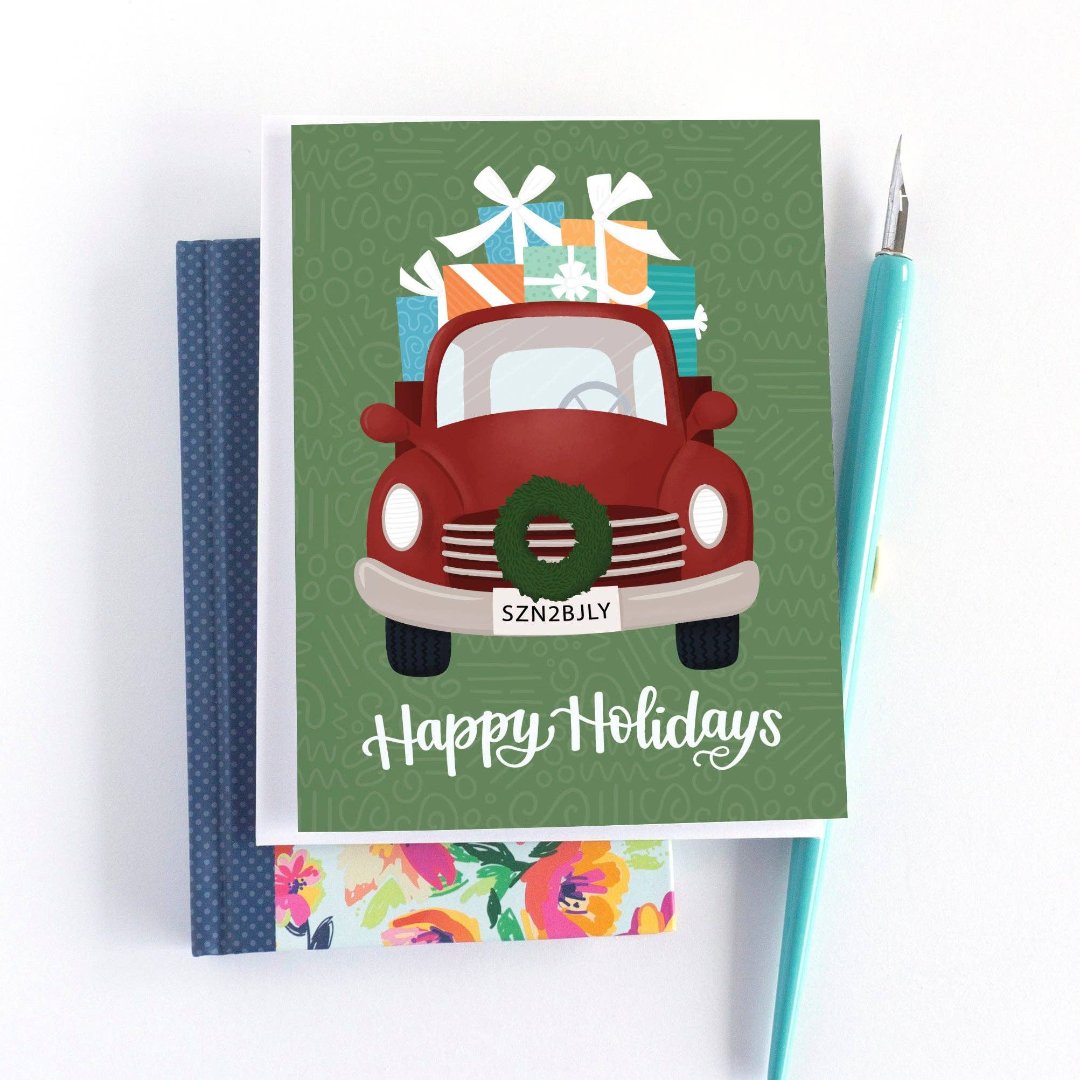 Happy Holidays Truck Holiday Card