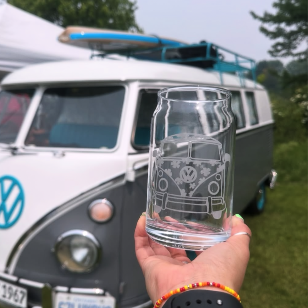 Retro Bus Can Glass