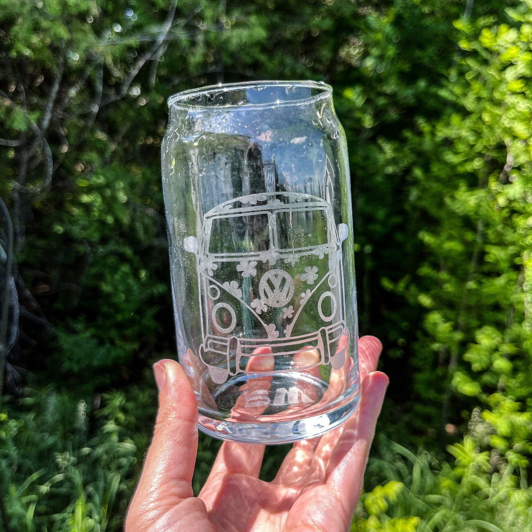 Retro Bus Can Glass