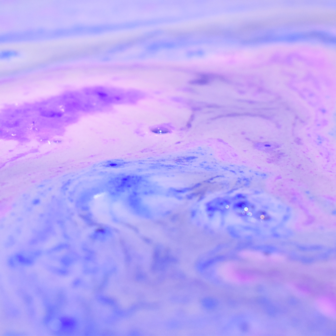 Close-up of swirling purple and blue colors