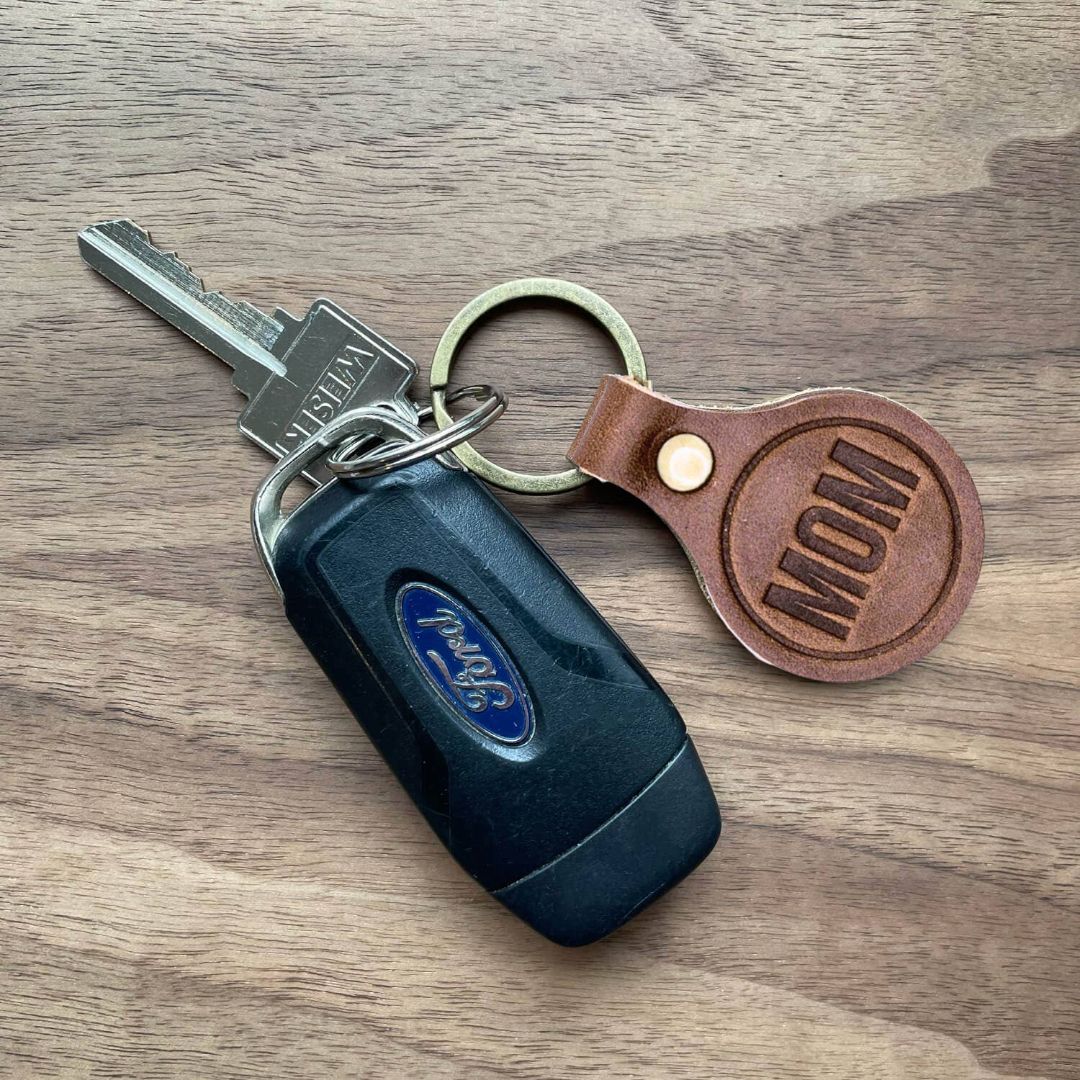 MOM Leather Keychain
