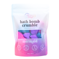 Bath bomb crumble packaging with mermaid theme on a white background