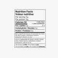 Nutrition facts label for a serving size of 5 grams on a white background