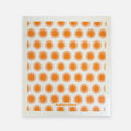 White towel with orange sun pattern and 'Naturebee' branding on a white background