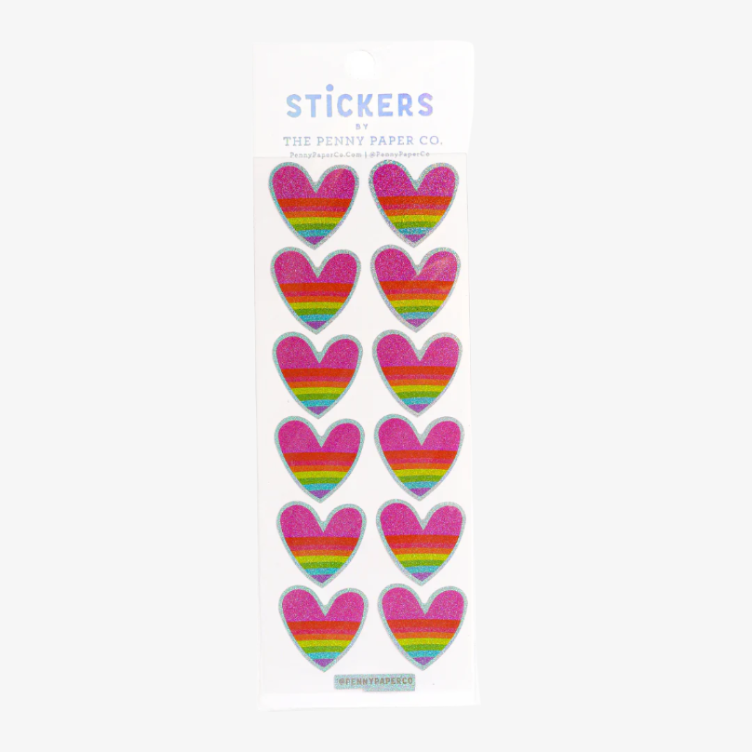 Retro Heart Prism Stickers