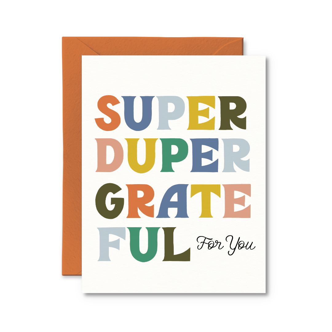 Super Duper Grateful For You Thank You Card