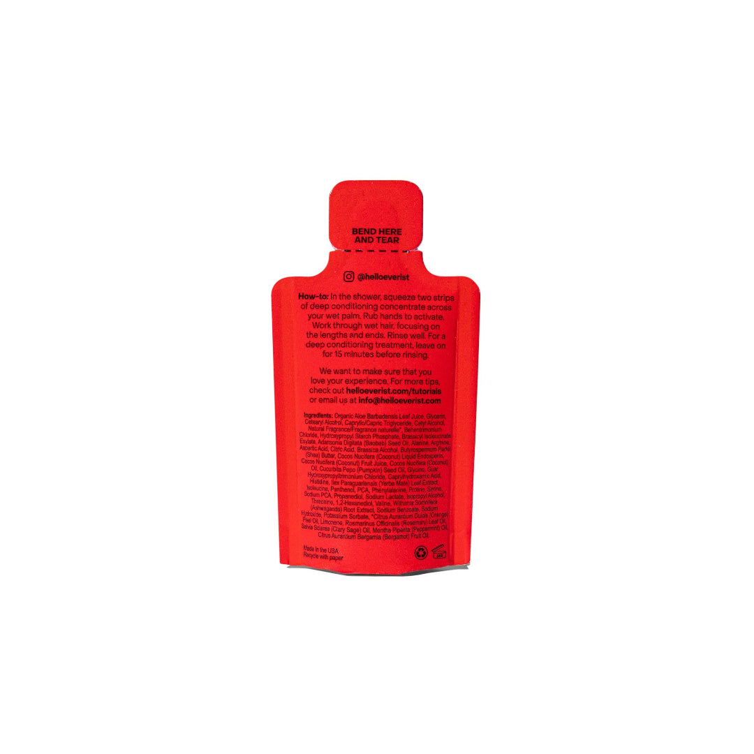 Red plastic packaging with text on a white background