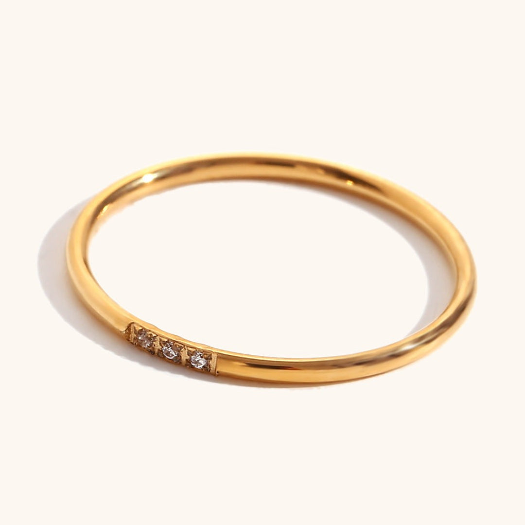Thin Cubic Zirconia Stacking Ring