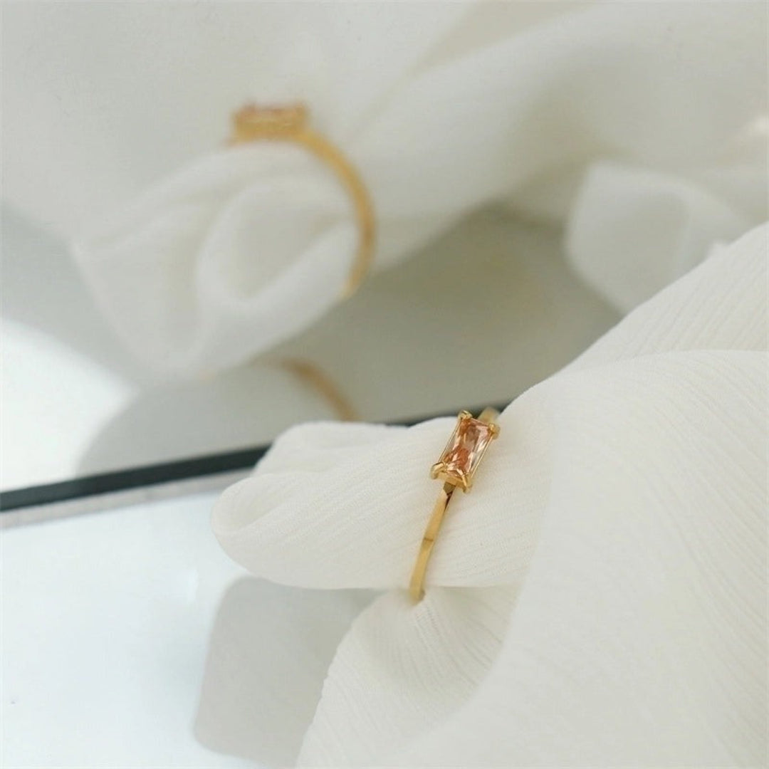 Thin Stacking Ring with Stone