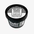 Under Carriage deodorant cream container on a white background