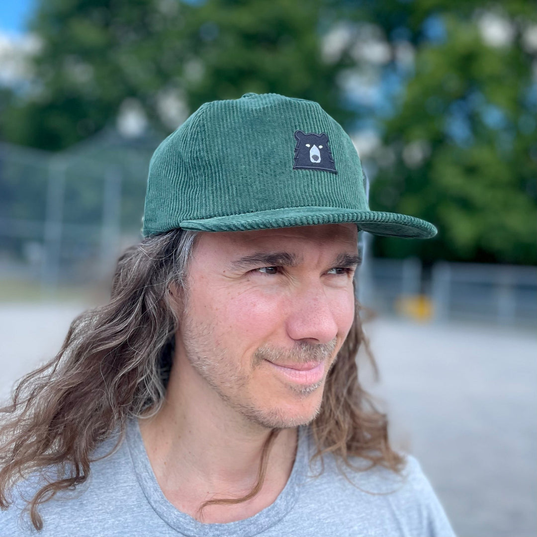 Unstructured Cord Snapback - Spruce with Lil Black Bear