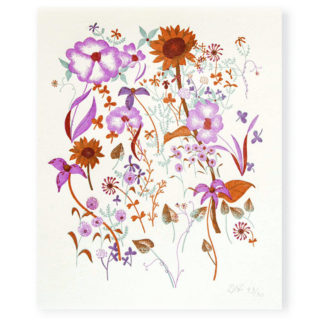 Colorful floral illustration on a white background