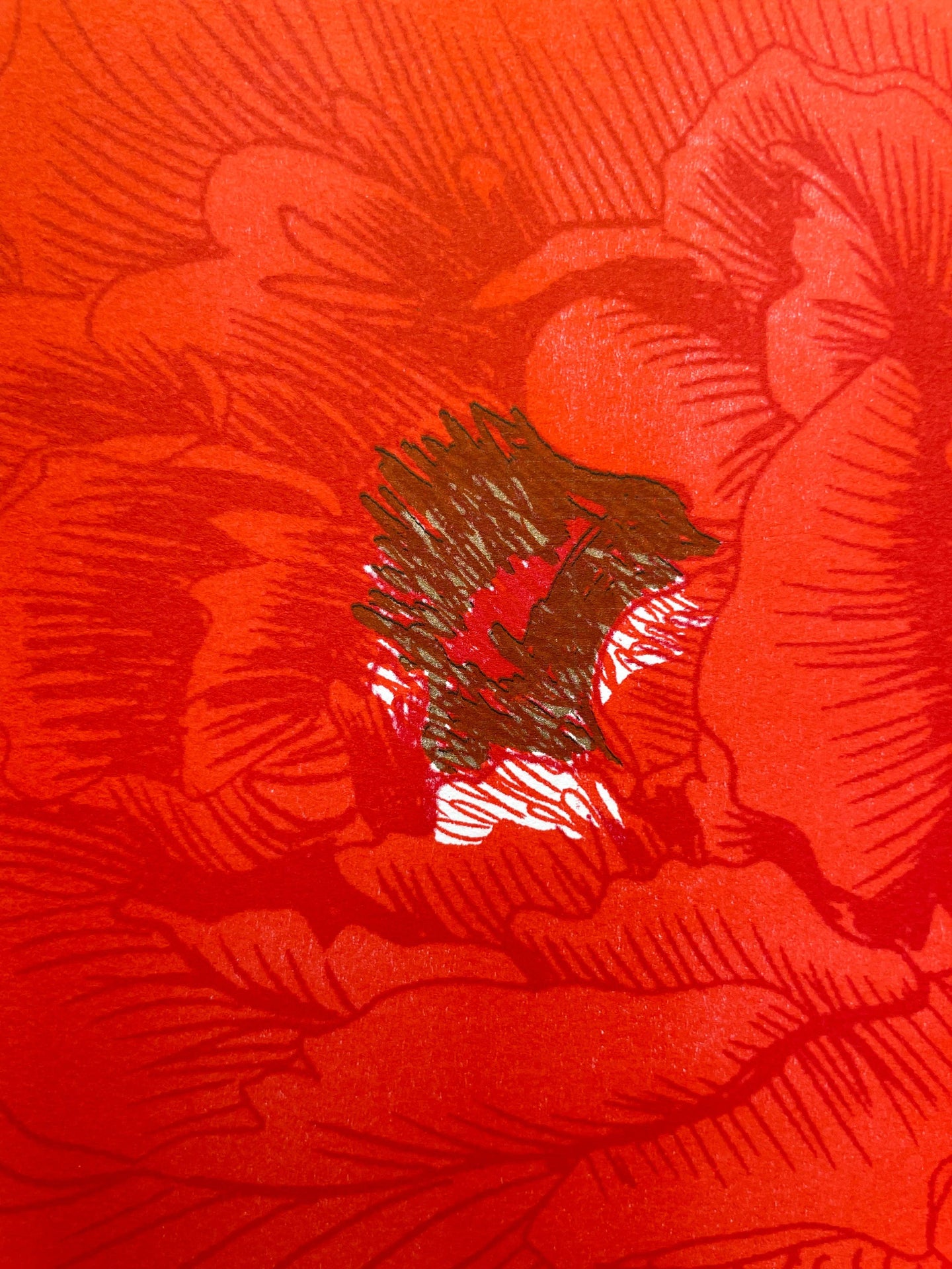 Black Peony Risograph Print