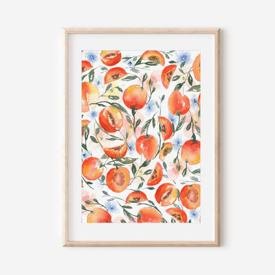 Apricot Florals Art Print