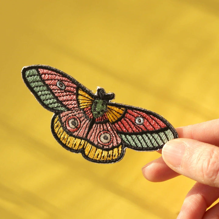Vibrant Moth Embroidered Patch