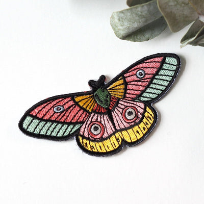 Vibrant Moth Embroidered Patch