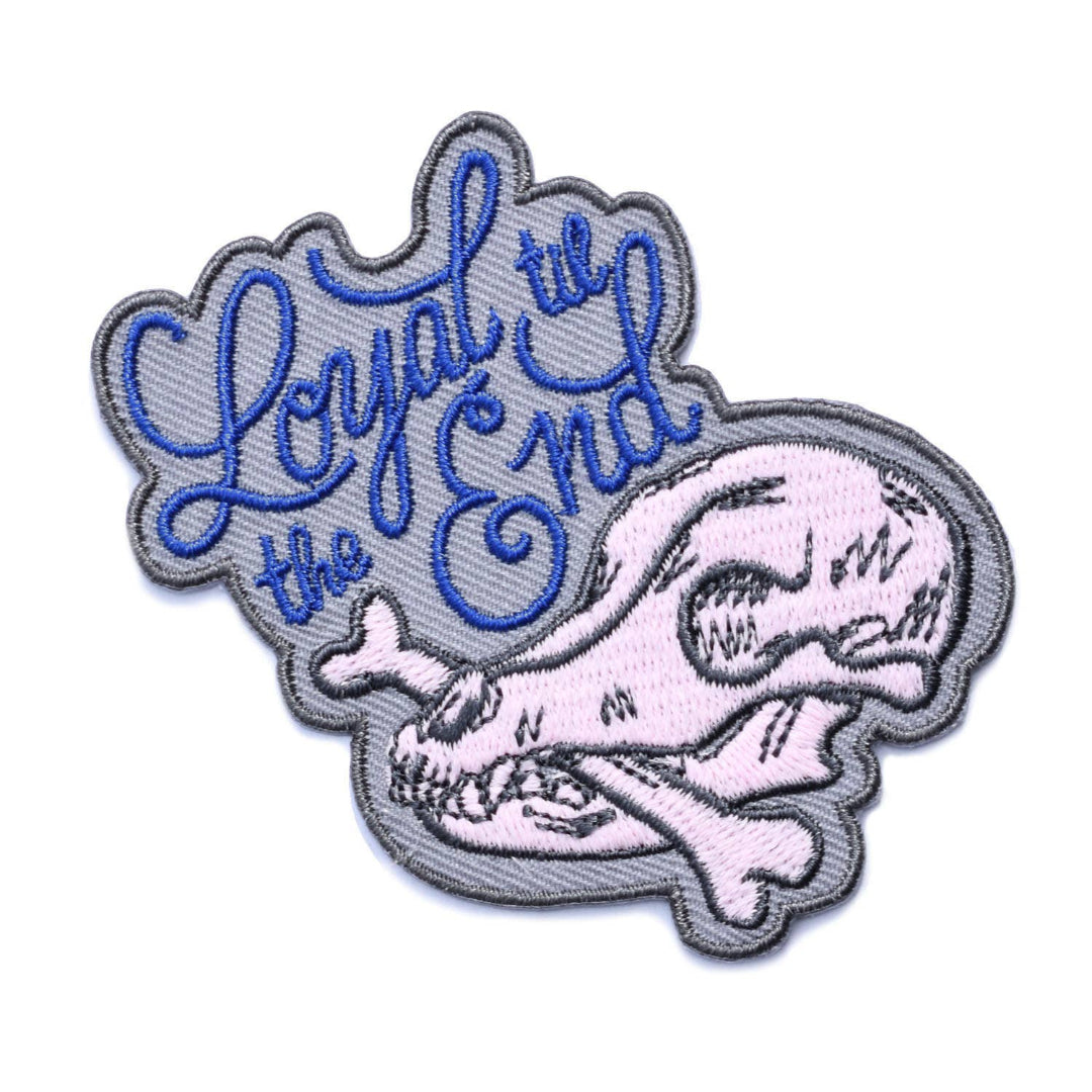 Patch with skull design and 'Loyal til the End' text on a white background