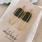 Dark Olive Oval Accent Earrings