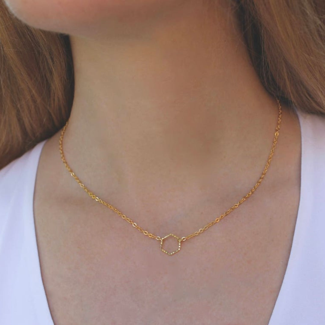 Bevelled Hexagon Necklace