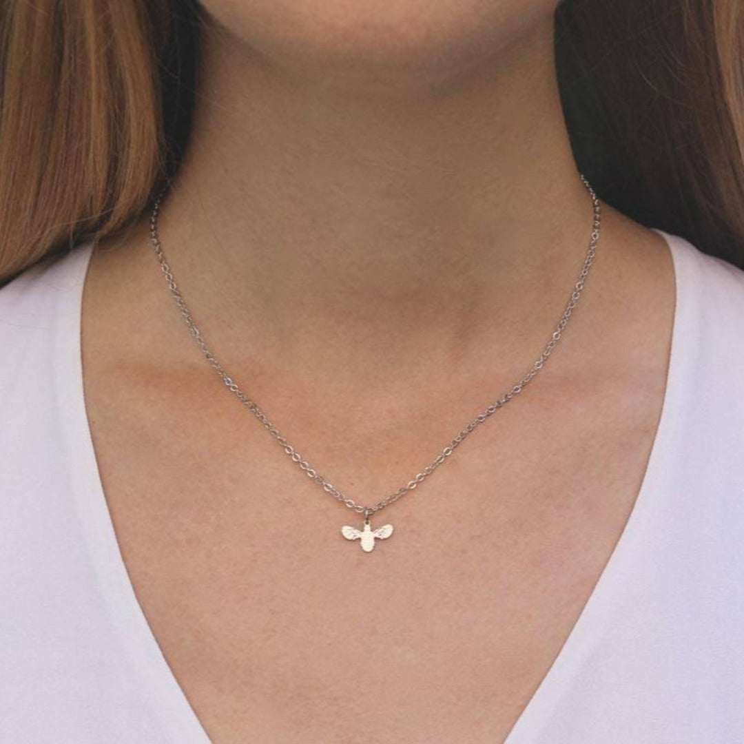 Silver Bee Necklace