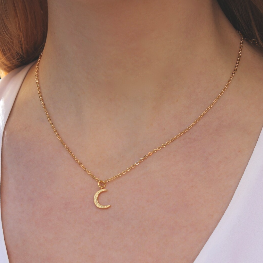 Hammered Moon Necklace