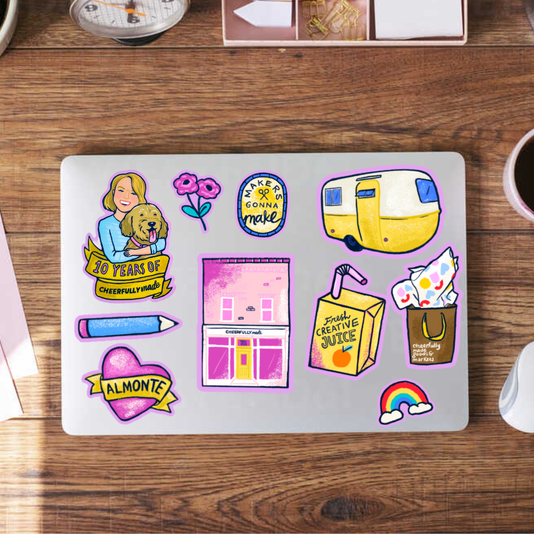 Cheerfully Made Themed Sticker Sheet